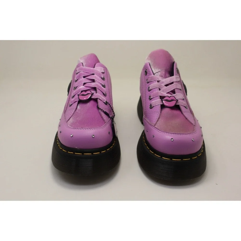 Dr. Martens x Bratz Buzz 5I Womens 6 Purple Velvet Leather Platform Shoes NWOB